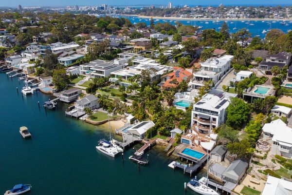 Aerial view of Australian suburban homes